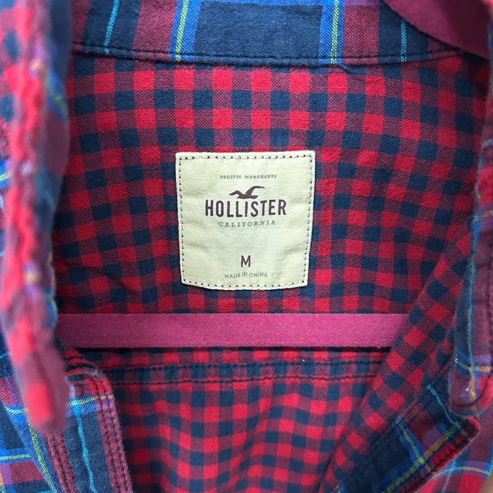 Hollister Co. size medium blue and red flannel - Picture 6 of 8
